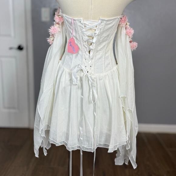 Dollskill Sugar Thrillz Sparkling Enchantment Mini Dress, White, L - Picture 2 of 7